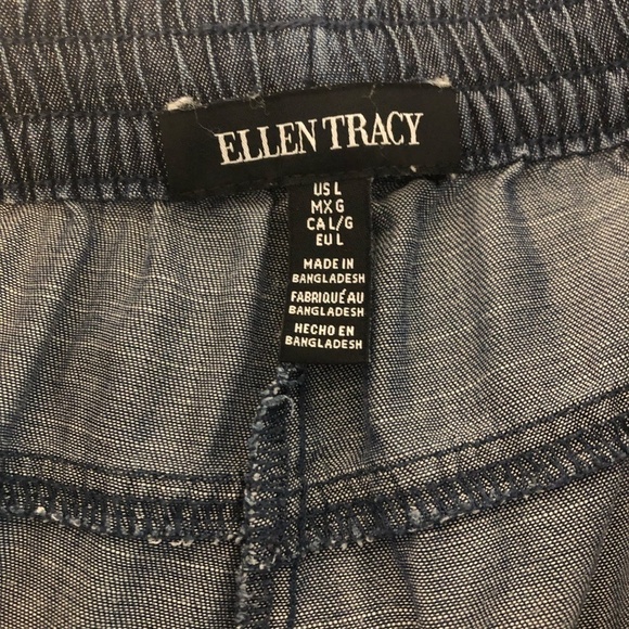 ELLEN TRACY Pants Women's Size Large Blue 100% Tencel/Lyocell Pull-On - Picture 6 of 14